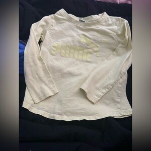 Puma Kids Light Yellow Long Sleeve Tee